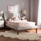 Baxton Studio Louvain Beige Upholstered Walnut-Finished Twin Sized Platform Bed 146-8152 - alternate 4